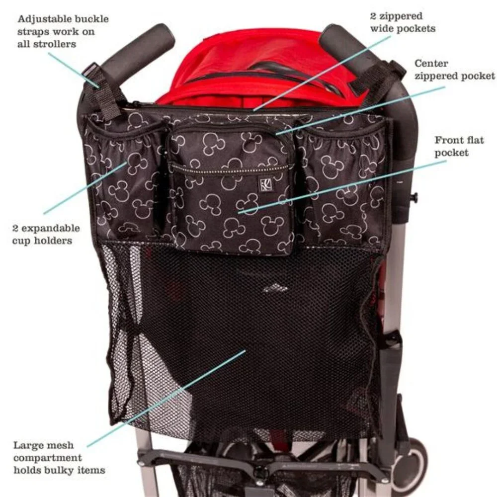 Disney Baby Stroller Organizer Bag Cups N Cargo Universal Fit Travel Cup Holder
